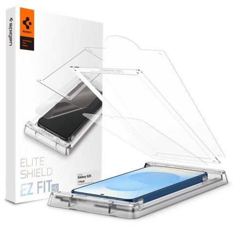 Szkło hybrydowe Spigen ELITE SHIELD EZ FIT na Samsung Galaxy S25 - przezroczyste Szkło hybrydowe Spigen ELITE SHIELD EZ FIT na Samsung Galaxy S25 - przezroczyste