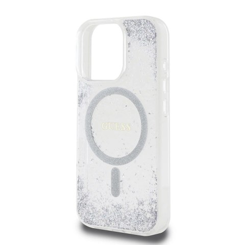 Etui Guess Resin Gradient Glitter MagSafe na iPhone 16 Pro Max 6.9" - srebrne