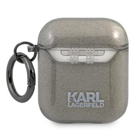 Etui Karl Lagerfeld Glitter Choupette na AirPods 1 / 2 - czarne