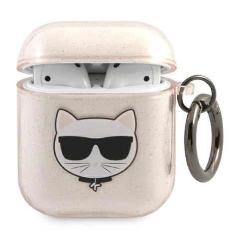 Etui Karl Lagerfeld Glitter Choupette na AirPods 1 / 2 - złote Etui Karl Lagerfeld Glitter Choupette na AirPods 1 / 2 - złote