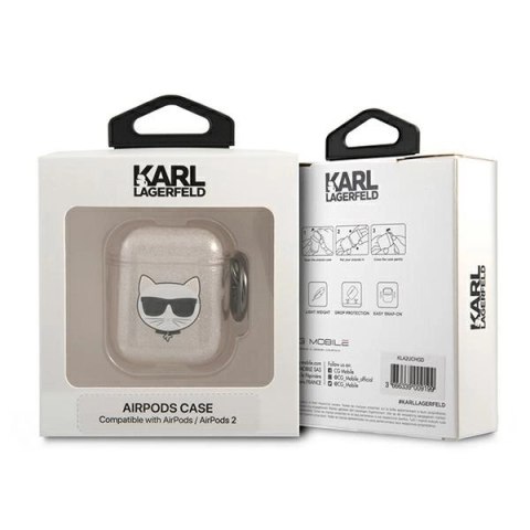 Etui Karl Lagerfeld Glitter Choupette na AirPods 1 / 2 - złote Etui Karl Lagerfeld Glitter Choupette na AirPods 1 / 2 - złote