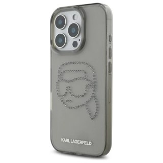 Etui Karl Lagerfeld IML Rhinestones Karl Head na iPhone 16 Pro Max 6.9" - czarne