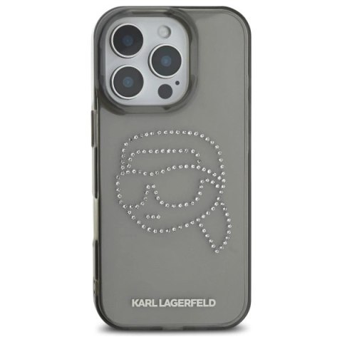 Etui Karl Lagerfeld IML Rhinestones Karl Head na iPhone 16 Pro Max 6.9" - czarne Etui Karl Lagerfeld IML Rhinestones Karl Head na iPhone 16 Pro Max 6.9" - czarne