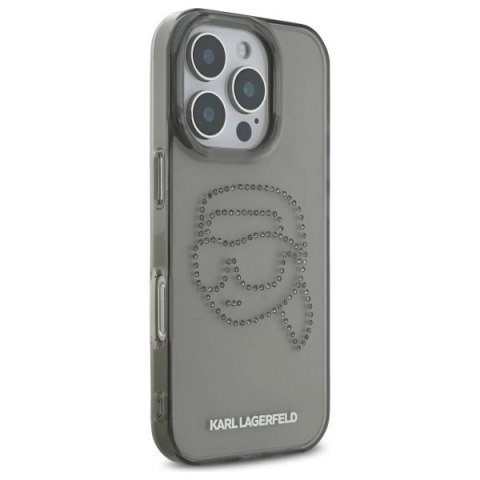 Etui Karl Lagerfeld IML Rhinestones Karl Head na iPhone 16 Pro Max 6.9" - czarne Etui Karl Lagerfeld IML Rhinestones Karl Head na iPhone 16 Pro Max 6.9" - czarne