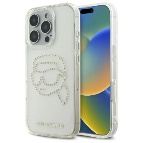 Etui Karl Lagerfeld IML Rhinestones Karl Head na iPhone 16 Pro Max 6.9" - przezroczyste Etui Karl Lagerfeld IML Rhinestones Karl Head na iPhone 16 Pro Max 6.9" - przezroczyste