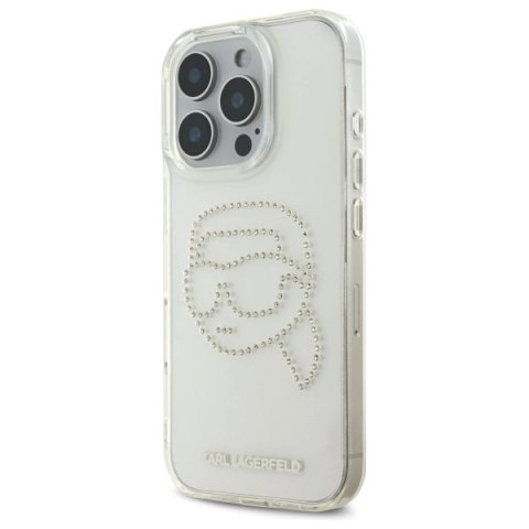 Etui Karl Lagerfeld IML Rhinestones Karl Head na iPhone 16 Pro Max 6.9" - przezroczyste Etui Karl Lagerfeld IML Rhinestones Karl Head na iPhone 16 Pro Max 6.9" - przezroczyste