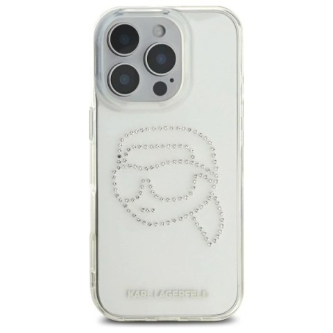 Etui Karl Lagerfeld IML Rhinestones Karl Head na iPhone 16 Pro Max 6.9" - przezroczyste Etui Karl Lagerfeld IML Rhinestones Karl Head na iPhone 16 Pro Max 6.9" - przezroczyste