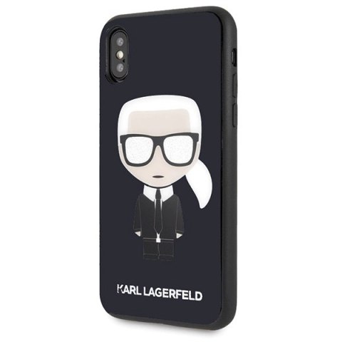 Etui Karl Lagerfeld Iconic Karl Glitter na iPhone X / XS - czarne Etui Karl Lagerfeld Iconic Karl Glitter na iPhone X / XS - czarne
