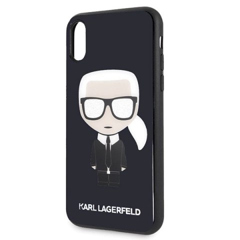 Etui Karl Lagerfeld Iconic Karl Glitter na iPhone X / XS - czarne Etui Karl Lagerfeld Iconic Karl Glitter na iPhone X / XS - czarne