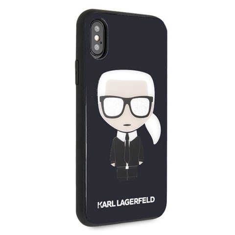 Etui Karl Lagerfeld Iconic Karl Glitter na iPhone X / XS - czarne Etui Karl Lagerfeld Iconic Karl Glitter na iPhone X / XS - czarne