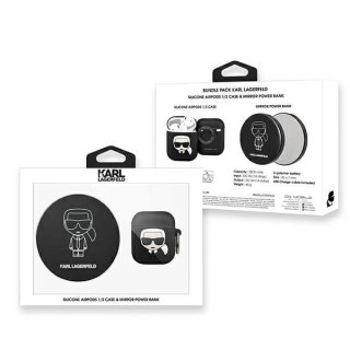 Etui Karl Lagerfeld Ikonik na AirPods + Powerbank - czarne