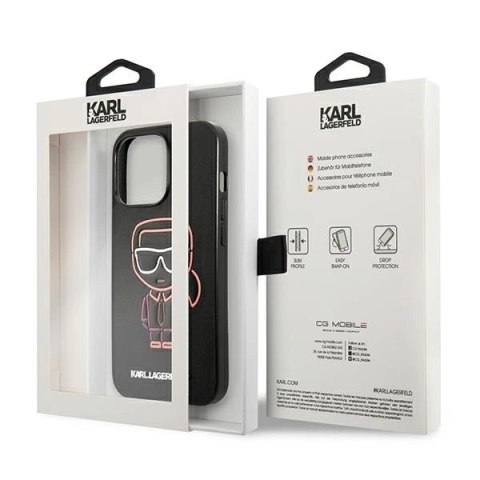 Etui Karl Lagerfeld Karl Ikonik Outline na iPhone 13 Pro Max 6,7" - czarne Etui Karl Lagerfeld Karl Ikonik Outline na iPhone 13 Pro Max 6,7" - czarne