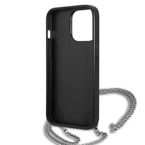 Etui Karl Lagerfeld Leather Textured and Chain na iPhone 13 Pro Max 6,7" - czarne Etui Karl Lagerfeld Leather Textured and Chain na iPhone 13 Pro Max 6,7" - czarne