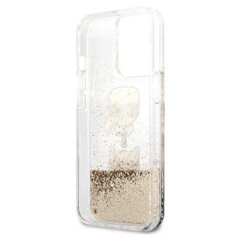Etui Karl Lagerfeld Liquid Glitter Karl&Choupette Head na iPhone 13 Pro Max 6,7" - złote Etui Karl Lagerfeld Liquid Glitter Karl&Choupette Head na iPhone 13 Pro Max 6,7" - złote