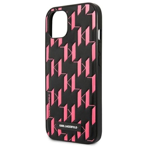 Etui Karl Lagerfeld Monogram Plaque na iPhone 13 / 14 / 15 6,1" - różowe Etui Karl Lagerfeld Monogram Plaque na iPhone 13 / 14 / 15 6,1" - różowe