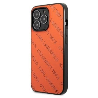 Etui Karl Lagerfeld Perforated Allover na iPhone 13 Pro / 13 6,1" - pomarańczowe