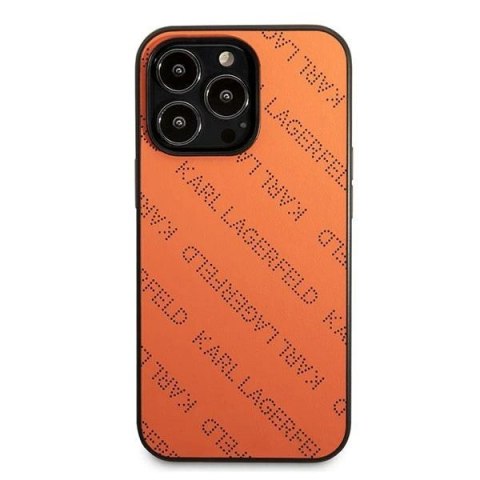 Etui Karl Lagerfeld Perforated Allover na iPhone 13 Pro / 13 6,1" - pomarańczowe Etui Karl Lagerfeld Perforated Allover na iPhone 13 Pro / 13 6,1" - pomarańczowe