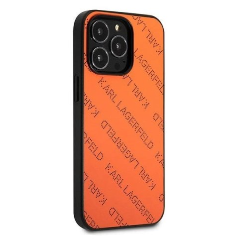 Etui Karl Lagerfeld Perforated Allover na iPhone 13 Pro / 13 6,1" - pomarańczowe Etui Karl Lagerfeld Perforated Allover na iPhone 13 Pro / 13 6,1" - pomarańczowe