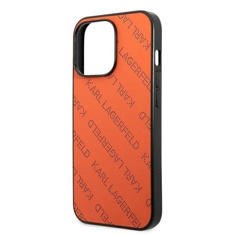 Etui Karl Lagerfeld Perforated Allover na iPhone 13 Pro / 13 6,1" - pomarańczowe Etui Karl Lagerfeld Perforated Allover na iPhone 13 Pro / 13 6,1" - pomarańczowe