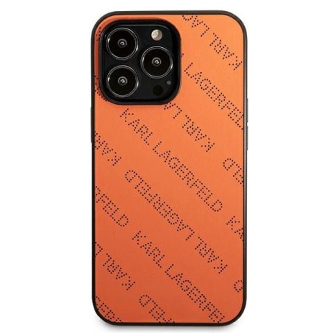 Etui Karl Lagerfeld Perforated Allover na iPhone 13 Pro Max 6,7" - pomarańczowe Etui Karl Lagerfeld Perforated Allover na iPhone 13 Pro Max 6,7" - pomarańczowe