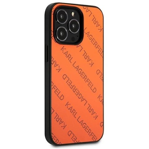 Etui Karl Lagerfeld Perforated Allover na iPhone 13 Pro Max 6,7" - pomarańczowe Etui Karl Lagerfeld Perforated Allover na iPhone 13 Pro Max 6,7" - pomarańczowe