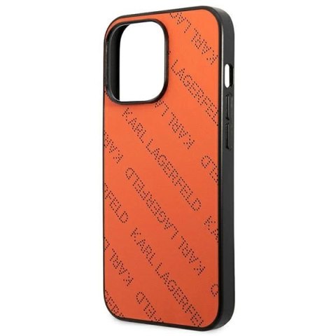 Etui Karl Lagerfeld Perforated Allover na iPhone 13 Pro Max 6,7" - pomarańczowe Etui Karl Lagerfeld Perforated Allover na iPhone 13 Pro Max 6,7" - pomarańczowe
