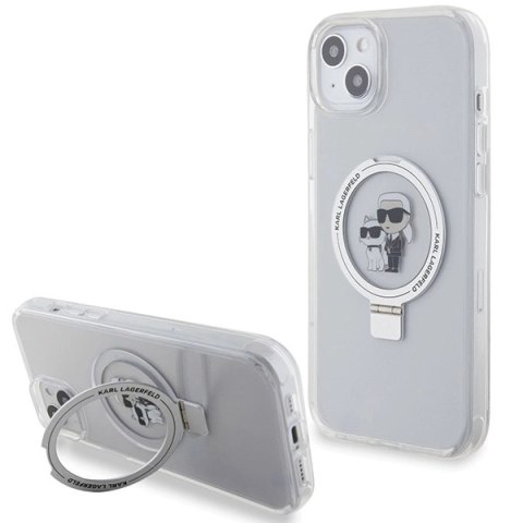 Etui Karl Lagerfeld Ring Stand Karl&Choupettte MagSafe na iPhone 15 Plus / 14 Plus 6.7" - białe Etui Karl Lagerfeld Ring Stand Karl&Choupettte MagSafe na iPhone 15 Plus / 14 Plus 6.7" - białe