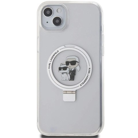Etui Karl Lagerfeld Ring Stand Karl&Choupettte MagSafe na iPhone 15 Plus / 14 Plus 6.7" - białe Etui Karl Lagerfeld Ring Stand Karl&Choupettte MagSafe na iPhone 15 Plus / 14 Plus 6.7" - białe