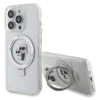 Etui Karl Lagerfeld Ring Stand Karl&Choupettte MagSafe na iPhone 15 Pro 6.1" - białe