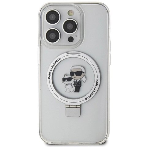 Etui Karl Lagerfeld Ring Stand Karl&Choupettte MagSafe na iPhone 15 Pro 6.1" - białe Etui Karl Lagerfeld Ring Stand Karl&Choupettte MagSafe na iPhone 15 Pro 6.1" - białe