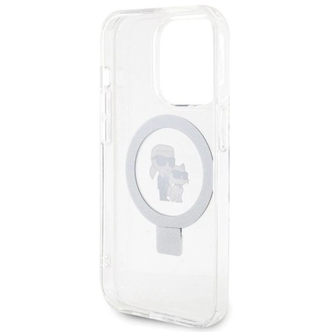 Etui Karl Lagerfeld Ring Stand Karl&Choupettte MagSafe na iPhone 15 Pro 6.1" - białe Etui Karl Lagerfeld Ring Stand Karl&Choupettte MagSafe na iPhone 15 Pro 6.1" - białe