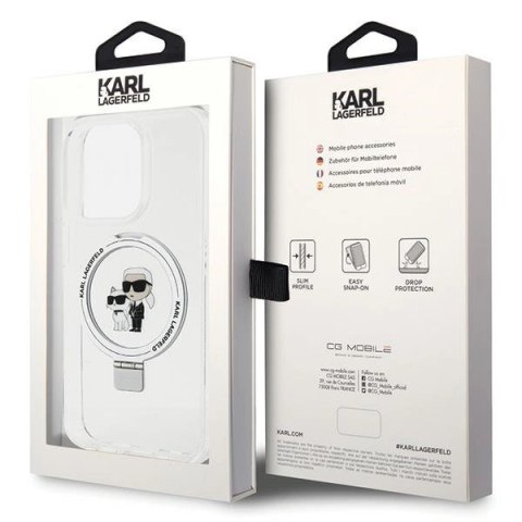 Etui Karl Lagerfeld Ring Stand Karl&Choupettte MagSafe na iPhone 15 Pro 6.1" - białe Etui Karl Lagerfeld Ring Stand Karl&Choupettte MagSafe na iPhone 15 Pro 6.1" - białe