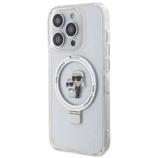 Etui Karl Lagerfeld Ring Stand Karl&Choupettte MagSafe na iPhone 15 Pro Max 6.7" - białe