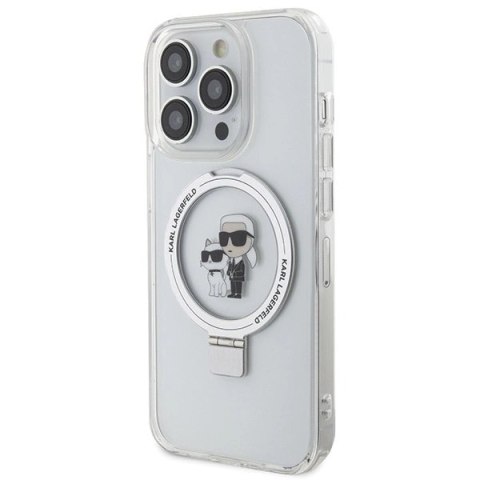 Etui Karl Lagerfeld Ring Stand Karl&Choupettte MagSafe na iPhone 15 Pro Max 6.7" - białe Etui Karl Lagerfeld Ring Stand Karl&Choupettte MagSafe na iPhone 15 Pro Max 6.7" - białe