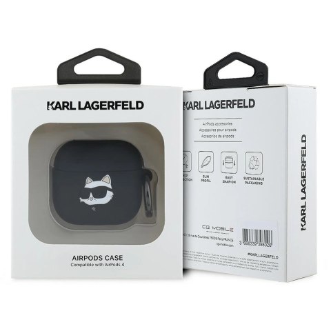 Etui Karl Lagerfeld Silicone Choupette Head 3D na AirPods 4 - czarne