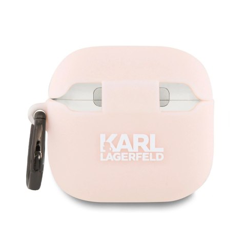 Etui Karl Lagerfeld Silicone Choupette Head 3D na AirPods 4 - różowe