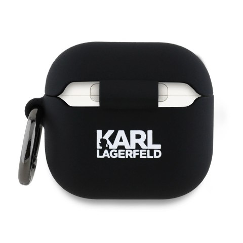 Etui Karl Lagerfeld Silicone Karl Head 3D na AirPods 4 - czarne Etui Karl Lagerfeld Silicone Karl Head 3D na AirPods 4 - czarne
