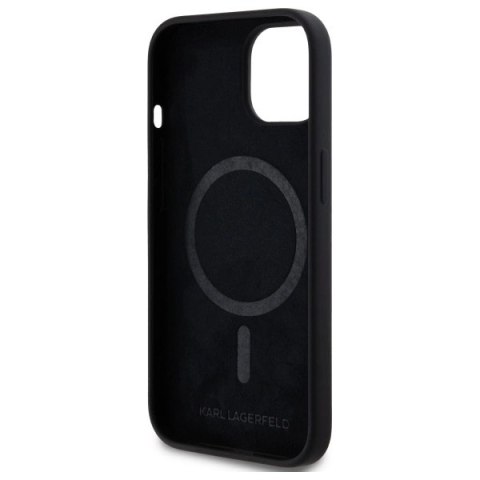 Etui Karl Lagerfeld Silicone Karl Head Print MagSafe na iPhone 15 6.1" - czarne