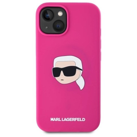 Etui Karl Lagerfeld Silicone Karl Head Print MagSafe na iPhone 15 6.1" - fuksja Etui Karl Lagerfeld Silicone Karl Head Print MagSafe na iPhone 15 6.1" - fuksja