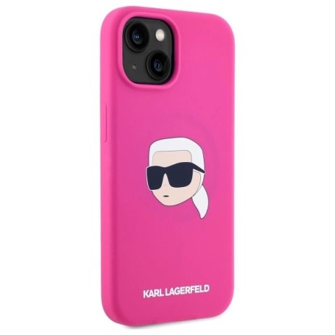 Etui Karl Lagerfeld Silicone Karl Head Print MagSafe na iPhone 15 6.1" - fuksja Etui Karl Lagerfeld Silicone Karl Head Print MagSafe na iPhone 15 6.1" - fuksja