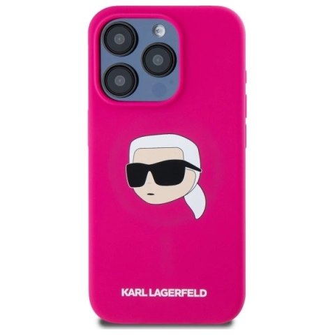 Etui Karl Lagerfeld Silicone Karl Head Print MagSafe na iPhone 15 Pro 6.1" - fuksja Etui Karl Lagerfeld Silicone Karl Head Print MagSafe na iPhone 15 Pro 6.1" - fuksja