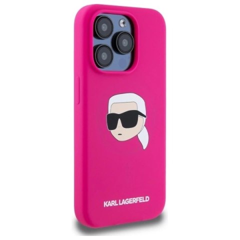Etui Karl Lagerfeld Silicone Karl Head Print MagSafe na iPhone 15 Pro 6.1" - fuksja Etui Karl Lagerfeld Silicone Karl Head Print MagSafe na iPhone 15 Pro 6.1" - fuksja