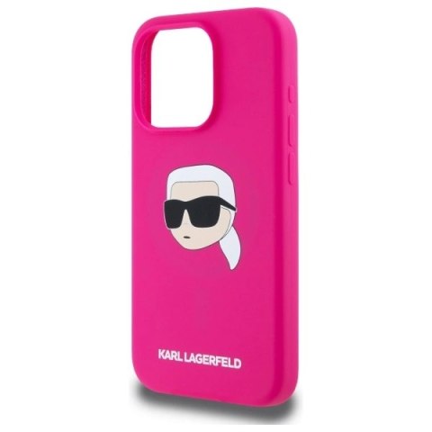 Etui Karl Lagerfeld Silicone Karl Head Print MagSafe na iPhone 15 Pro 6.1" - fuksja Etui Karl Lagerfeld Silicone Karl Head Print MagSafe na iPhone 15 Pro 6.1" - fuksja