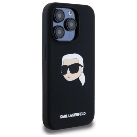 Etui Karl Lagerfeld Silicone Karl Head Print MagSafe na iPhone 15 Pro Max 6.7" - czarne
