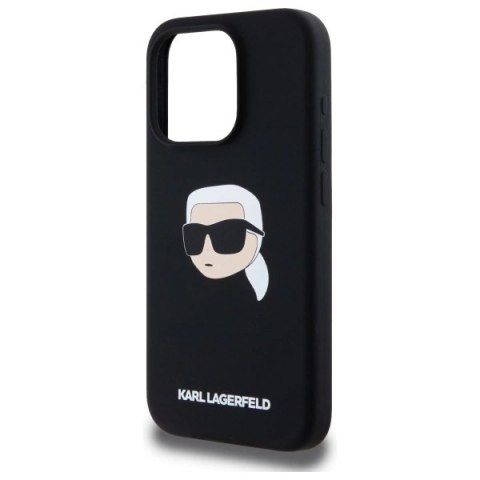 Etui Karl Lagerfeld Silicone Karl Head Print MagSafe na iPhone 15 Pro Max 6.7" - czarne