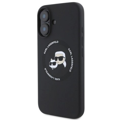 Etui Karl Lagerfeld Silicone Karl&Choupette Heads MagSafe na iPhone 16 6.1" - czarne Etui Karl Lagerfeld Silicone Karl&Choupette Heads MagSafe na iPhone 16 6.1" - czarne