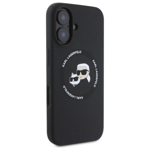 Etui Karl Lagerfeld Silicone Karl&Choupette Heads MagSafe na iPhone 16 6.1" - czarne Etui Karl Lagerfeld Silicone Karl&Choupette Heads MagSafe na iPhone 16 6.1" - czarne