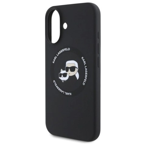 Etui Karl Lagerfeld Silicone Karl&Choupette Heads MagSafe na iPhone 16 6.1" - czarne Etui Karl Lagerfeld Silicone Karl&Choupette Heads MagSafe na iPhone 16 6.1" - czarne