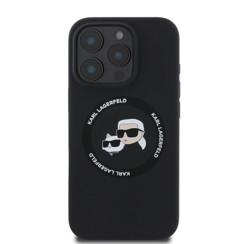 Etui Karl Lagerfeld Silicone Karl&Choupette Heads MagSafe na iPhone 16 Pro 6.3" - czarne Etui Karl Lagerfeld Silicone Karl&Choupette Heads MagSafe na iPhone 16 Pro 6.3" - czarne