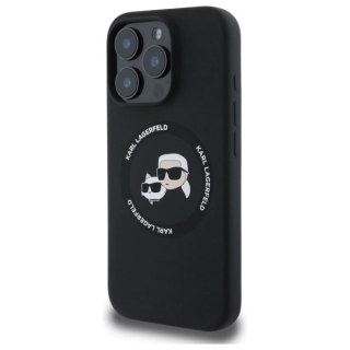 Etui Karl Lagerfeld Silicone Karl&Choupette Heads MagSafe na iPhone 16 Pro Max 6.9" - czarne